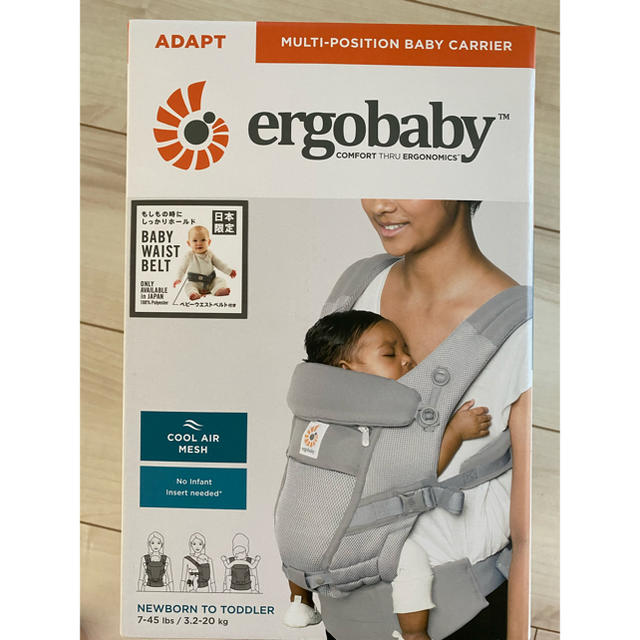 Ergobaby(エルゴベビー)のエルゴ　抱っこ紐　アダプト　クールエア　グレー キッズ/ベビー/マタニティの外出/移動用品(抱っこひも/おんぶひも)の商品写真