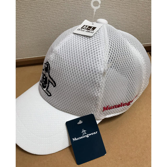 Munsingwear(マンシングウェア)の【新品】マンシグウェア ゴルフ キャップ M ホワイト スポーツ/アウトドアのゴルフ(その他)の商品写真