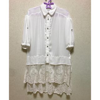 アクシーズファム(axes femme)の【 axes femme 】シフォンシースルーシャツワンピ(シャツ/ブラウス(長袖/七分))