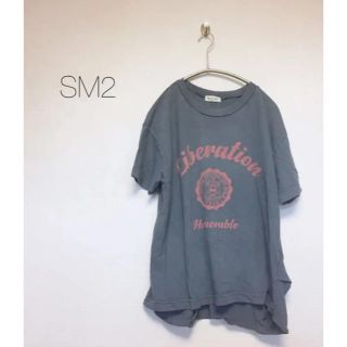 サマンサモスモス(SM2)のSamansa mos2 バックラウンドTシャツ ブラック(Tシャツ(半袖/袖なし))