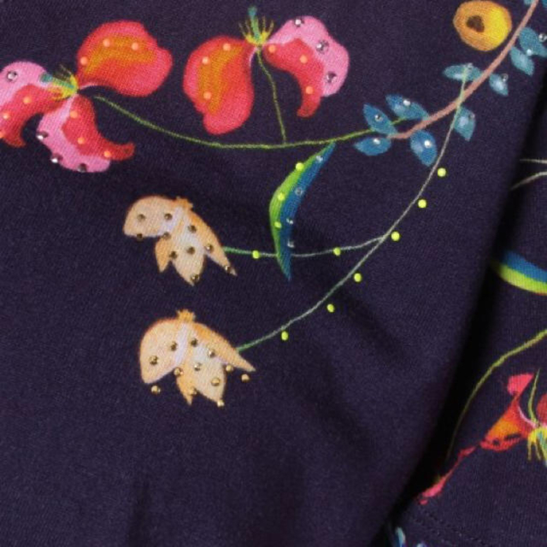 新品✨タグ付き♪定価8,900円デシグアル　繊細な花柄モチーフTシャツ　M