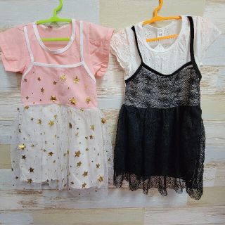 2点セット売り‼️‼️海外輸入女の子レースワンピースセット100cm(ワンピース)