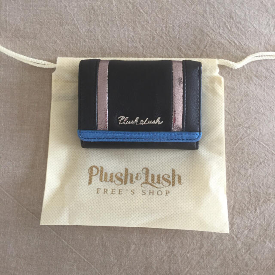Plush&Lush(プラッシュアンドラッシュ)の【閉店セール】新品・三つ折り財布・メタリックブルー レディースのファッション小物(財布)の商品写真