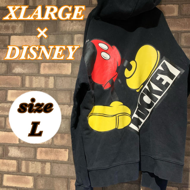 XLARGE(エクストララージ)の激レア　ディズニー　ミッキー　エクストララージコラボ　パーカー　ビッグシルエット メンズのトップス(パーカー)の商品写真