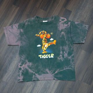 クマノプーサン(くまのプーさん)のくまのプーさん ティガー USA製 ブリーチ加工Tシャツ L(10/12)(Tシャツ(半袖/袖なし))