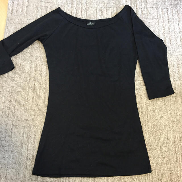 オフショルダー シンプル七分袖T レディースのトップス(Tシャツ(長袖/七分))の商品写真