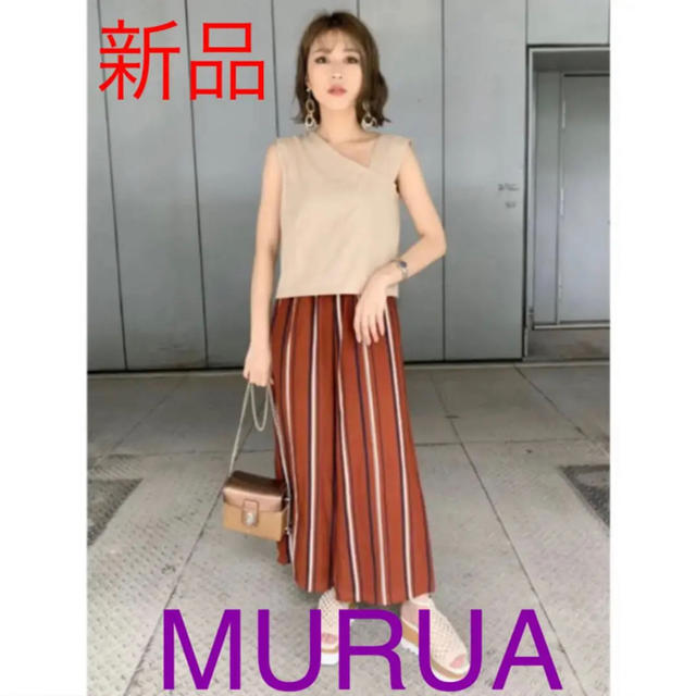 MURUA(ムルーア)の新品タグ付き ストライプパンツ レディースのパンツ(カジュアルパンツ)の商品写真