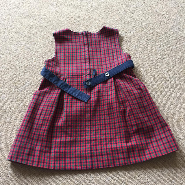 familiar(ファミリア)のファミリア 赤チェックワンピ キッズ/ベビー/マタニティのキッズ服女の子用(90cm~)(ワンピース)の商品写真