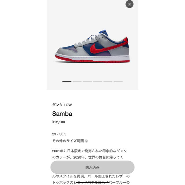 Nike dunk low 27.5 Samba靴/シューズ
