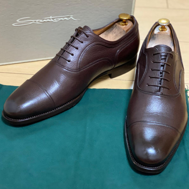 Santoni サントーニ 内羽ストレートチップ ダークブラウン 8ハーフ