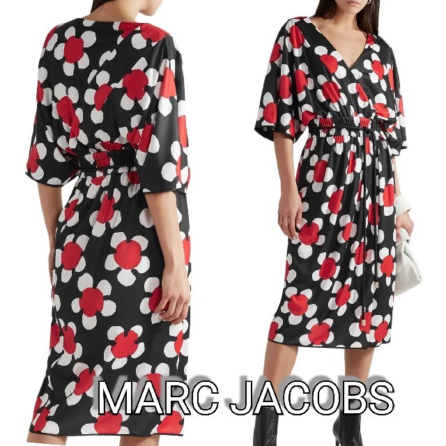 MARC JACOBSフローラルプリント ストレッチジャージー ミディワンピレディース