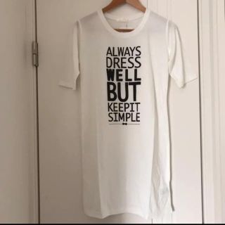 ノーリーズ(NOLLEY'S)の新品未使用stefisメッセージ白Tシャツワンピース部屋着ルームウェアにも(チュニック)