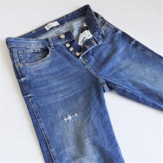 ザラ(ZARA)のZARAMANザラ▼ストレッチスキニー▼クラッシュ加工▼30インチ▼W約74cm(デニム/ジーンズ)