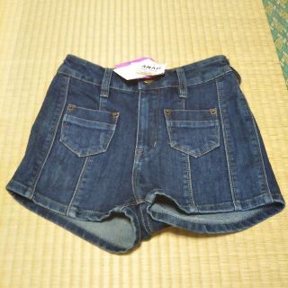 アナップ(ANAP)のANAP　ハイウエストデニムショートパンツ　新品未使用　タグ付　Sサイズ(ショートパンツ)