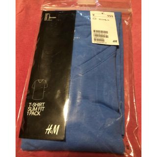 エイチアンドエム(H&M)のTシャツ　ブルー　L 未使用(Tシャツ/カットソー(半袖/袖なし))