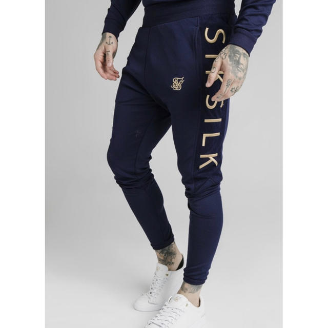 SikSilk メンズ ジョガーパンツ ネイビー　【M】