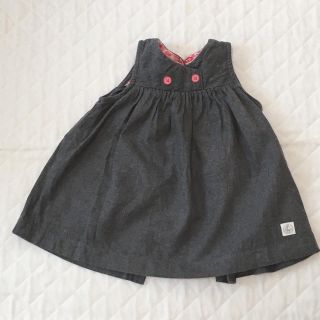 プチバトー(PETIT BATEAU)のプチバトー フランネル ワンピース 12m 74cm(ワンピース)