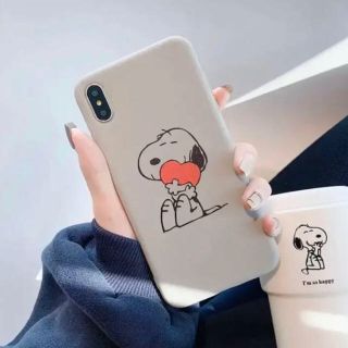 スヌーピー(SNOOPY)の新品未使用　スヌーピー iPhoneXケース  グレー(iPhoneケース)