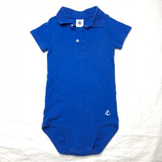 プチバトー(PETIT BATEAU)のPetit Bateau プチバトー ポロシャツ 81cm 18m 青 ブルー(ロンパース)