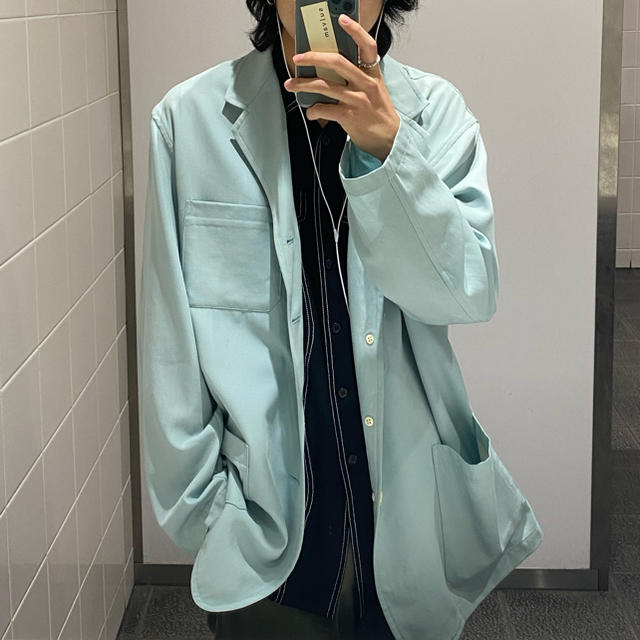 Yohji Yamamoto(ヨウジヤマモト)の希少　light blue wool Gaba yohji homme メンズのジャケット/アウター(テーラードジャケット)の商品写真