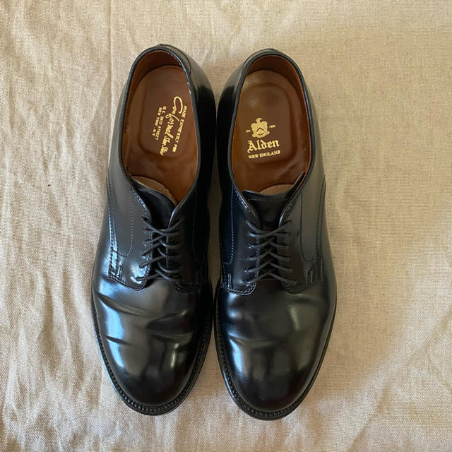 【ALDEN 】別注 BLACK CORDOVAN プレーントゥシューズ 8D