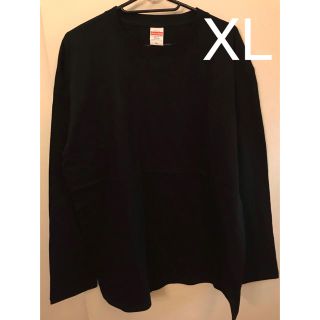 ユニクロ(UNIQLO)の新品 無地 ロンT 黒 XL ノーブランド(Tシャツ/カットソー(七分/長袖))