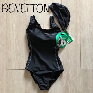 ベネトン(BENETTON)の新品 BENETTON スイミングキャップ付き 水着 ワンピース BK S(水着)