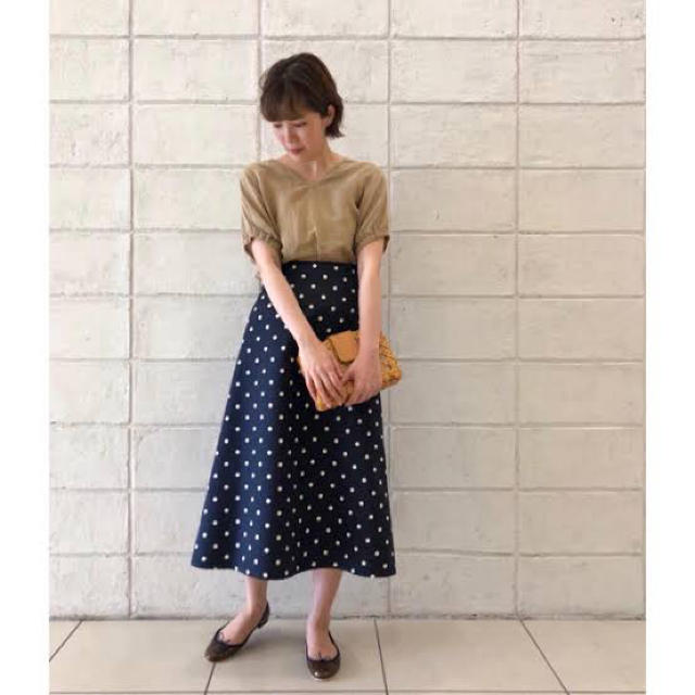 IENA(イエナ)のグログランドットトラペーズスカート レディースのスカート(ロングスカート)の商品写真