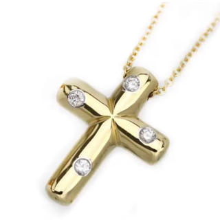 ティファニー(Tiffany & Co.)のティファニー ドッツクロスダイヤモンド ネックレス　ゴールド(ネックレス)