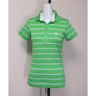 ラルフローレン(Ralph Lauren)のRALPH GOLF ラルフローレン　グリーンに白のボーダーの半袖シャツ S(ウエア)