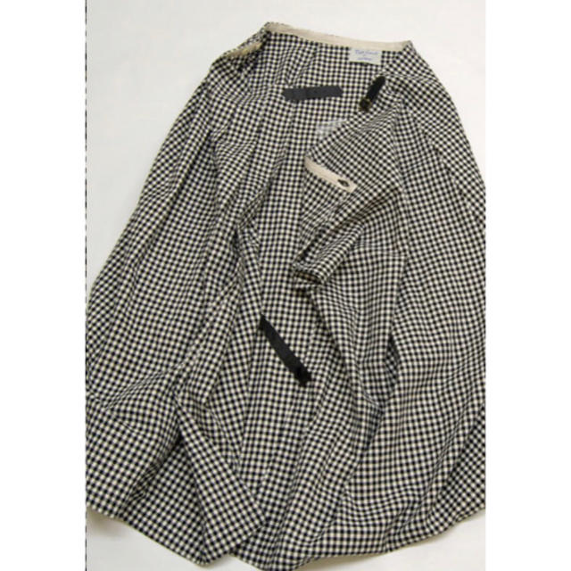Le Minor(ルミノア)の新品 Le minor ルミノア　綿麻キャンバスチェック　巻きスカート レディースのスカート(ロングスカート)の商品写真