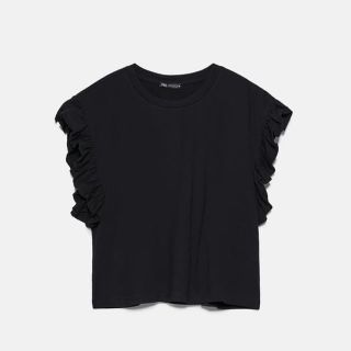 ザラ(ZARA)のZARA フリル付き　Tシャツ(Tシャツ(半袖/袖なし))