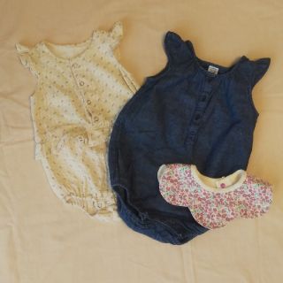 ベビーギャップ(babyGAP)のbabyGAP     ﾛﾝﾊﾟｰｽｾｯﾄ&ｽﾀｲ  80(ロンパース)