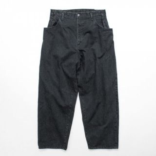 アンユーズド(UNUSED)のstein EX WIDE HOOKED DENIM JEANS・BLACK(デニム/ジーンズ)