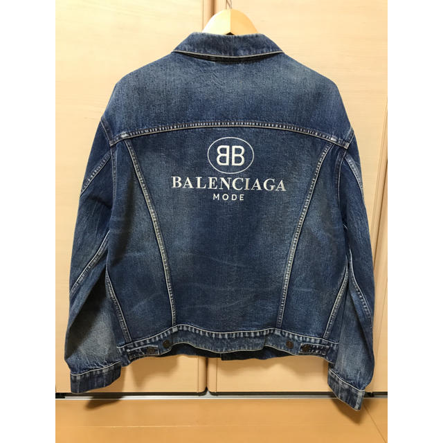 Balenciaga(バレンシアガ)の18SS バレンシアガ BBMODE バックロゴデニムジャケット Gジャン 44 メンズのジャケット/アウター(Gジャン/デニムジャケット)の商品写真