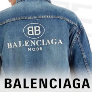 バレンシアガ(Balenciaga)の18SS バレンシアガ BBMODE バックロゴデニムジャケット Gジャン 44(Gジャン/デニムジャケット)