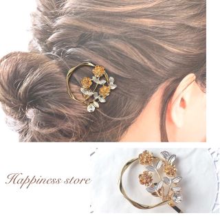 No.174 新商品✨フラワーリングのポニーフック  ハンドメイド(ヘアアクセサリー)