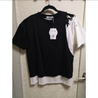 アズールバイマウジー(AZUL by moussy)のAZULカットショルダーTシャツ(Tシャツ(半袖/袖なし))