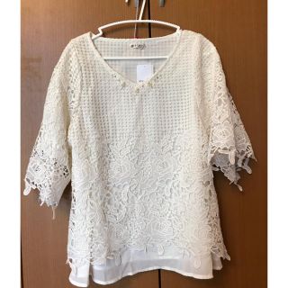 アクシーズファム(axes femme)のローズレースブラウス(シャツ/ブラウス(半袖/袖なし))