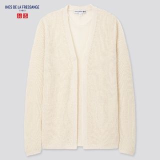 ユニクロ(UNIQLO)のリネンブレンドカーディガン　ユニクロ　INES コラボ(カーディガン)