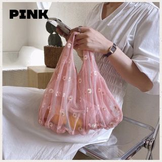 ザラ(ZARA)のSALE❗️即購入可⭐️チュール バッグ★オーガンジー★韓国♡Pink(トートバッグ)