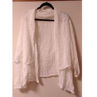 ネストローブ(nest Robe)の☆本日のみお値下げ☆　ネストローブ　リネンガーゼチェック透かし柄羽織り(カーディガン)