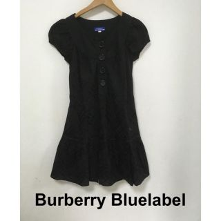 バーバリーブルーレーベル(BURBERRY BLUE LABEL)のバーバリーブルーレーベル■黒 ワンピース 36(ひざ丈ワンピース)