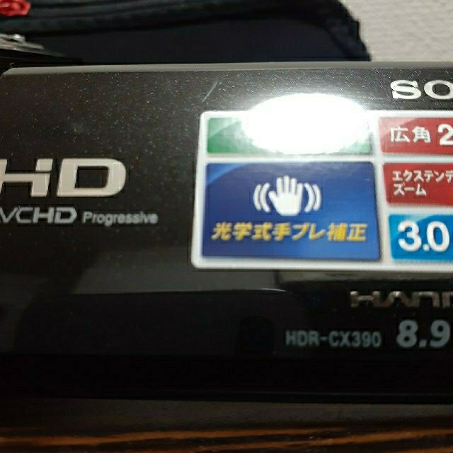 SONY(ソニー)の【SONY】デジタルビデオカメラ（HDR-CX390）ブラック スマホ/家電/カメラのカメラ(ビデオカメラ)の商品写真