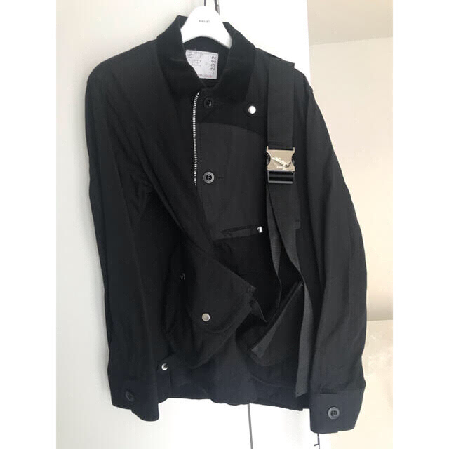 sacai(サカイ)のsacai Cotton Oxford Blouson BLACK size 2 メンズのジャケット/アウター(ミリタリージャケット)の商品写真