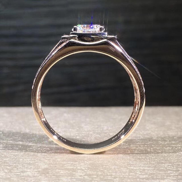 【newデザイン】輝く　モアサナイト  メンズ　リング　K18PG レディースのアクセサリー(リング(指輪))の商品写真