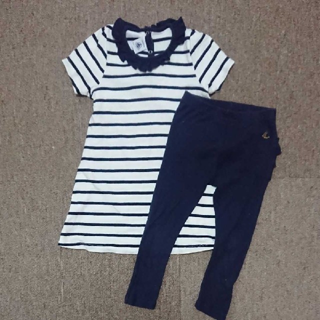 PETIT BATEAU(プチバトー)の【プチバトー】 マリニエールワンピース 86 キッズ/ベビー/マタニティのベビー服(~85cm)(ワンピース)の商品写真