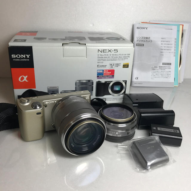 のぼり「リサイクル」 ❤️新品級☆充電器付❤️NEX-5D☆ダブルレンズ