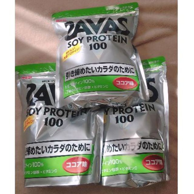 食品/飲料/酒新品、未開封、ザバス 1050g × 3袋 ソイプロテイン ココア味