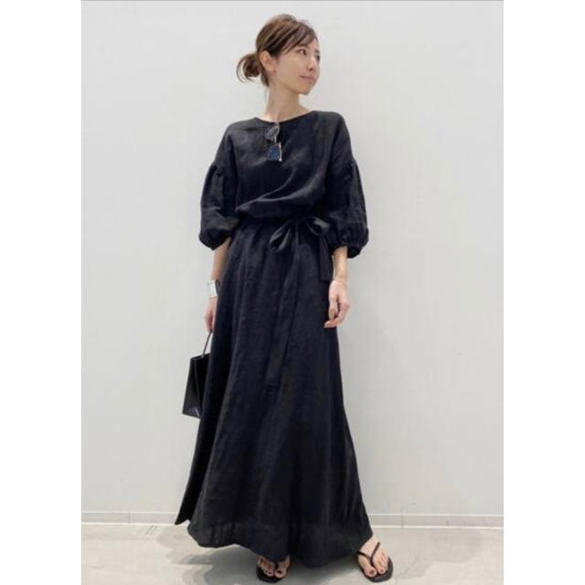 L'Appartement Linen Madam Dressブラックサイズ